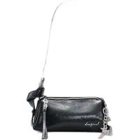 Desigual , borsa piccola con charms, Donna, Poliuretano, Nero, U