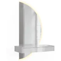 Vicco Toeletta Sherry Bianco lucido 81.4 cm con specchio LED, a destra, Model 61307