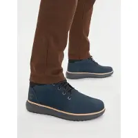 Timberland per uomo. TB0A69Q5W061 Stivali Chukka in pelle a metà polpaccio blu scuro Hudson Road (45.5), Basso, Stringhe, Casual, Sostenibil