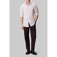 Calvin Klein Slim Ref Linen Shirt Blue Multi Taglia: 45 | Camicie Casual Outlet | Uomo | Bianco