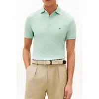 Tommy Hilfiger Liquid Cotton Tipped Polo Crushed Mint Taglia: L | Polo Outlet | Uomo | Ciano