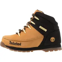 Timberland unisex per bambino. TB0A1NL42311 Stivali in pelle a metà polpaccio con lacci Euro Sprint nero e giallo (22), Basso, Stringhe, Cas