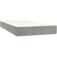 vidaXL Materasso a molle insacchettate grigio chiaro 90x190x20 cm in velluto