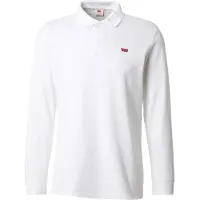 Levi's per uomo. 0012D-0000 Polo bianca Housemark (L), Bianco, Casual, Cotone, Classico, Manica lunga