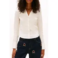 Tommy Hilfiger Tjw Baby Fit Long Blouse Ecru Taglia: XL | Maglie a manica lunga Outlet | Donna | Marrone