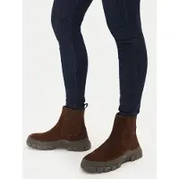 Weekend Max Mara per donna. 2525796035600 Stivaletti alla caviglia in pelle marrone Genepi (38), 1 a 3 cm, Casual, Senza maniche / cinghie