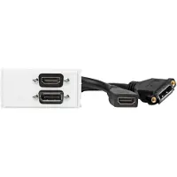 VivoLink WI221267 Presa HDMI + DisplayPort Bianco