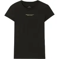 Armani Exchange per donna. XW001455AF10356MC021 Maglietta nera Slim Fit (XS), Nero, Casual, Cotone, Manica corta