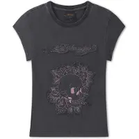 Ed Hardy Maglietta 'Blumen-Totenkopf' grigio scuro / rosa