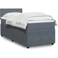 vidaXL Letto a molle con materasso grigio scuro 80x200 cm in velluto
