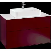 Villeroy & Boch Finion meuble sous lavabo, 2 tiroirs, avec éclairage, 1000x603x501mm, Glass White Matt, G35100HB, G35100HB
