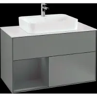 Villeroy & Boch V&B Illuminazione a parete del mobile Finion 100, Pl w m, Rg l Anthrac. m, Oli. m Lac
