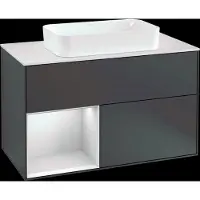 Villeroy & Boch V&B illuminazione a parete del mobile Finion 100, Pl w m, Rg l w m Lac, md bl. m Lac