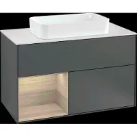 Villeroy & Boch V&B illuminazione a parete del mobile Finion 100, Pl wh. m, Reg li Oa ven, Anthrac. m