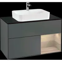 Villeroy & Boch V&B illuminazione a parete del mobile Finion 100, Pl bla m, Reg re Oa ven, Anthrac. m