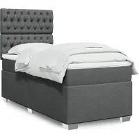 vidaXL Letto a molle con materasso grigio scuro 80x200 cm in tessuto