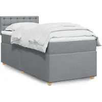 vidaXL Letto a molle con materasso grigio chiaro 80x200 cm in tessuto