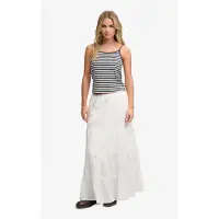 Superdry per donna. W7210412A Gonna Tiered Maxi bianco sporco (XS), Casual, Cotone