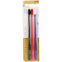 Swissdent Soft-Medium Nero Rosso Blu 3 pezzi — Spazzolino da Denti