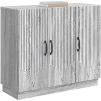 vidaXL Credenza laterale, Sonoma grigio, 89 x 34,5 x 77 cm, realizzata in legno composito