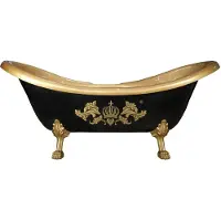 Casa Padrino Pompöös by Vasca da bagno Deluxe di Harald Glööckler nero/oro/oro 202 cm con piedi a forma di leone color oro