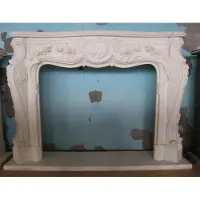 Casa Padrino Contorno camino barocco in marmo Bianco 240 x H. 170 cm