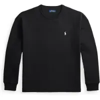 Ralph Lauren per uomo. 710B18909001 Maglietta in maglia jersey a maniche lunghe nera (L), Nero, Casual, Cotone, Manica lunga