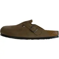 Birkenstock per donna. 1032795 Zoccoli in Pelle Boston (Vestibilità Stretta) marrone (38), Basso, Camoscio, Nessuno, Casual