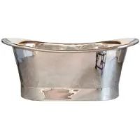 Casa Padrino Luxury Art Nouveau Copper Bathtub Silver Chromed 170 x 71 x H. 71 cm - Freestanding Retro Bathtub - Rustic Copper Bathroom Furniture