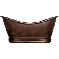 Casa Padrino Luxury Art Nouveau Copper Bathtub Bronze 170 x 72 x H. 71 cm - Freestanding Retro Bathtub - Rustic Copper Bathroom Furniture