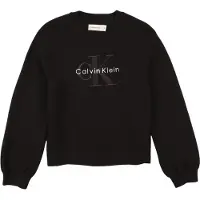 Calvin Klein Girls Monologo Fashion Crew Neck Black Taglia: 10 | Maglioni Outlet | Unisex | Nero