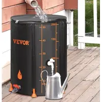 Markenlos Serbatoio per l'acqua piovana in PVC - Serbatoio pieghevole per l'acqua piovana da giardino - Fissaggio per esterni - Ritenzione idrica - Irrigazione delle piante - Ecologico