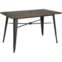 Bolero Tavolo da esterno completo, 120x76x76 cm, in legno scuro.
