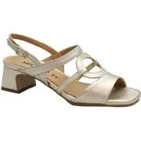 Melluso Sandalo donna comodo elegante in pelle platino s453