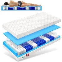Matratzen Perfekt Materasso a 7 zone con molle insacchettate Colonia 200x200 cm H5 20 cm di altezza Imbottitura in schiuma fredda di alta qualità Rivestimento sfoderabile e lavabile