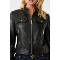 Guess Marciano GUESS Lana Leather Fitted Jet Black A996 Taglia: 48 | Giacche di pelle Outlet | Donna | Nero