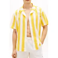 Tommy Hilfiger Woven Bowling Shirt Summer Stripe Sunshower Taglia: L | Camicie Casual Outlet | Uomo