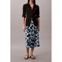 Calvin Klein Printed Satin Midi Skirt Blue Taglia: 8 | Minigonne Outlet | Donna | Blu