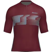 Santini Verve S/S Jersey Maglietta da ciclismo Uomo (M, rosso)