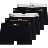 BOSS per uomo. 50475275 Confezione da 5 boxer elastici neri (L), Nero, Homewear, Cotone
