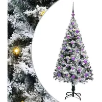 vidaXL Albero di Natale artificiale, bianco, 150 cm