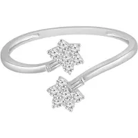 Diamant Exquis Anello 'Ring aus 375 Weißgold mit Diamant' argento