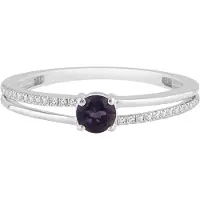 Diamant Exquis Anello 'Ring aus 375 Weißgold mit Diamant' argento