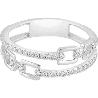 Diamant Exquis Anello 'Ring aus 375 Weißgold mit Diamant' argento