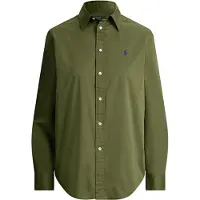 Ralph Lauren per donna. 211A92177015 Camicia in twill di cotone Classic Fit verde (S), Casual, Classico, Manica lunga