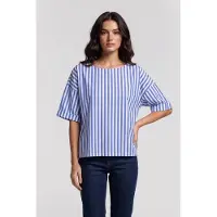 Rich & royal Cotton Stripe Blouse Skyway Blue Taglia: 38 | Magliette intime Outlet | Donna | Blu