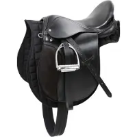 Kerbl Sattelset Haflinger 17,5 Zoll, Kammerweite 34,5cm Gurt 125cm schwarz 32285