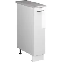 Vicco Armadio cucina dispensa alto Fame-Line Bianco lucido/Bianco 20 cm, PL Marmo, Model 62083