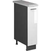 Vicco Armadio cucina dispensa alto Fame-Line Bianco lucido/Antracite 20 cm, PL Marmo, Model 62110