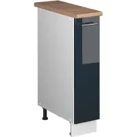 Vicco Armadio cucina dispensa alto Fame-Line Blu scuro lucido/Bianco 20 cm, PL Rovere, Model 62076